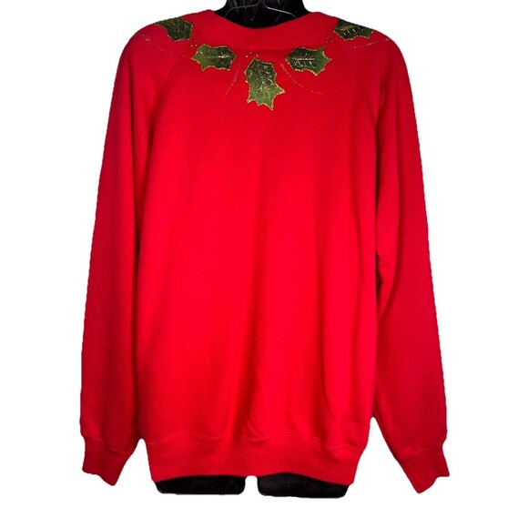 Hanes Her Way Christmas Sweatshirt Pullover Red Vintage Holiday Festive Shirt - Picture 7 of 12